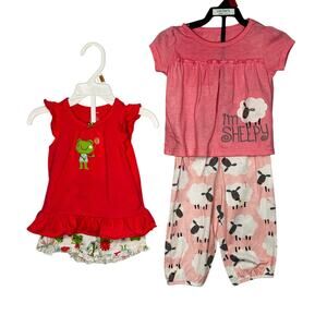 Carter's Just One You Baby Girl Pajamas | Size 12 Months Frog & Floral Snug Fit